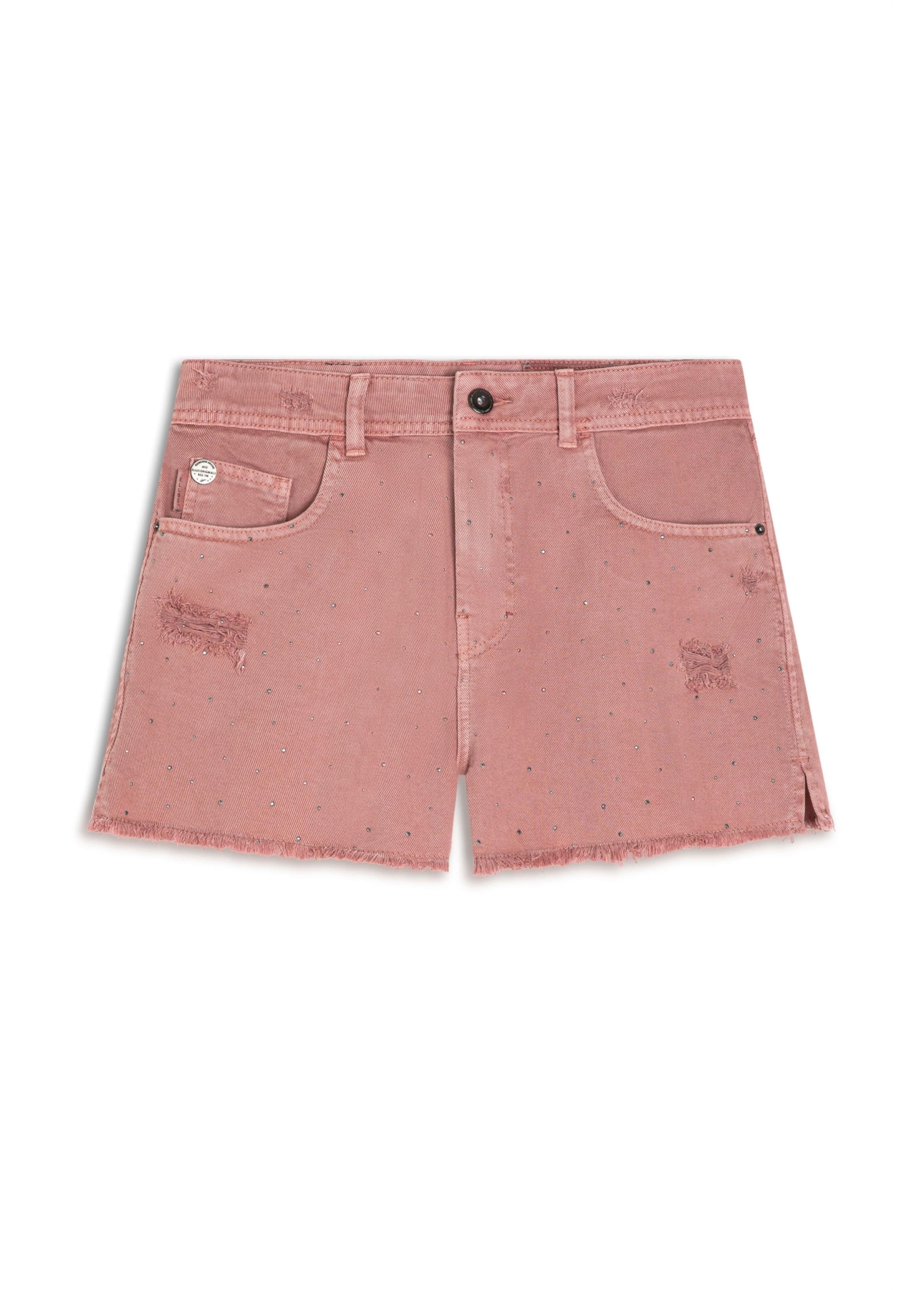 Short White Denim Boyish Rosa Velho