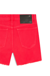 Short White Denim Destroyed Pink