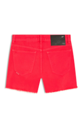 Short White Denim Destroyed Pink