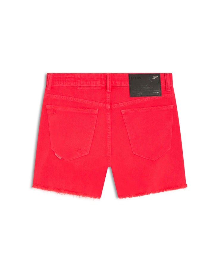 Short White Denim Destroyed Pink