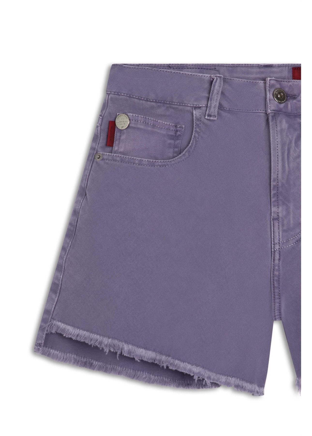 Short White Denim Godê Lilas