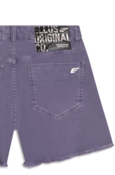 Short White Denim Godê Lilas