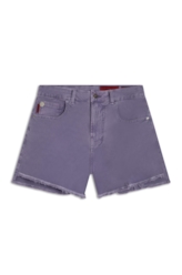 Short White Denim Godê Lilas