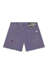Short White Denim Godê Lilas