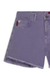 Short White Denim Godê Lilas