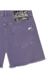 Short White Denim Godê Lilas