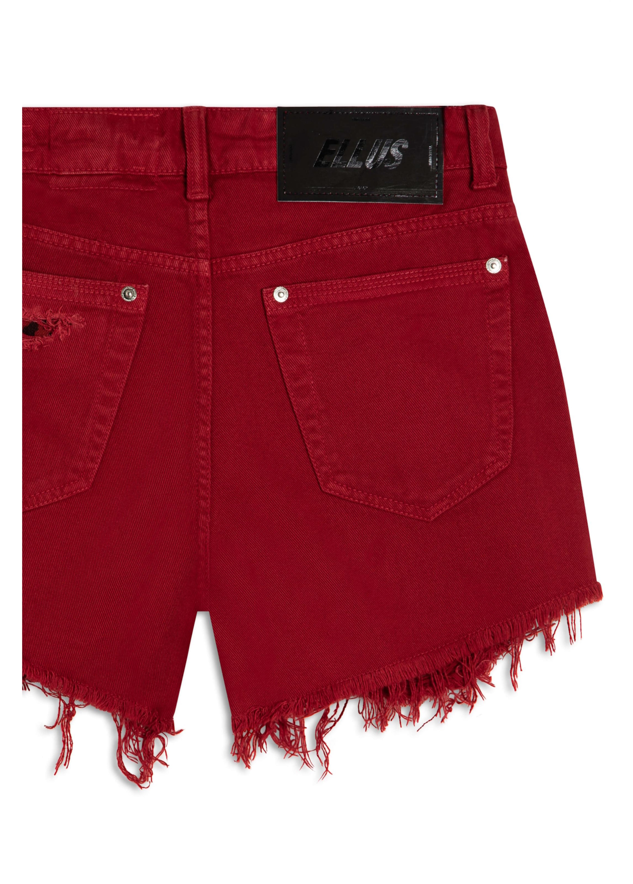 Short White Denim Leopard Cereja