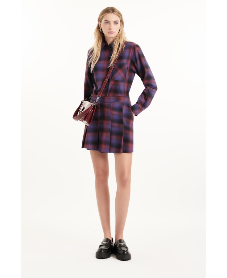 Short Wool Touch Estonia Skirt Like Vinho
