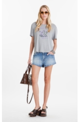 Shorts High Comfort Stretch Mini Claro C/ Rede