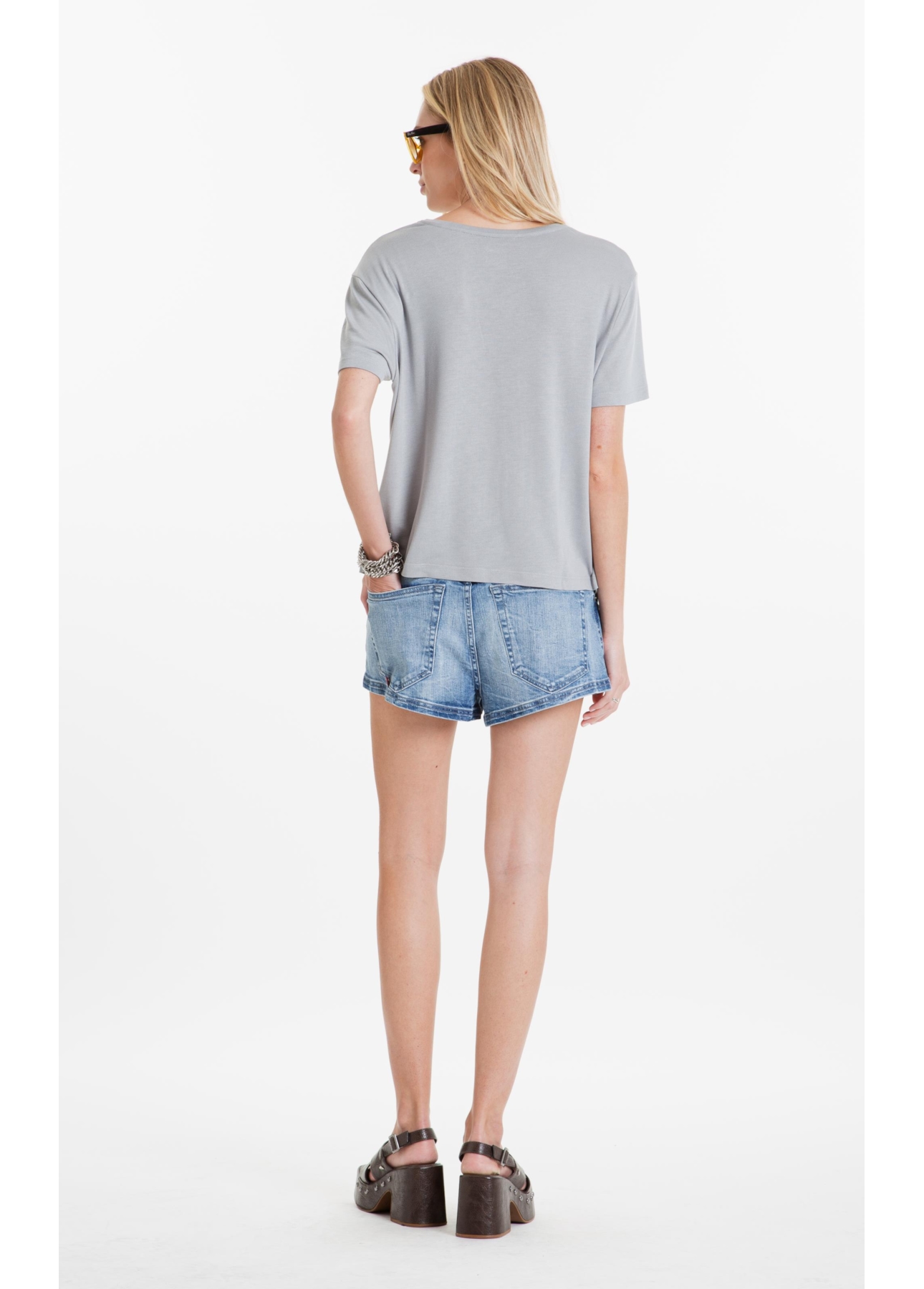 Shorts High Comfort Stretch Mini Claro C/ Rede