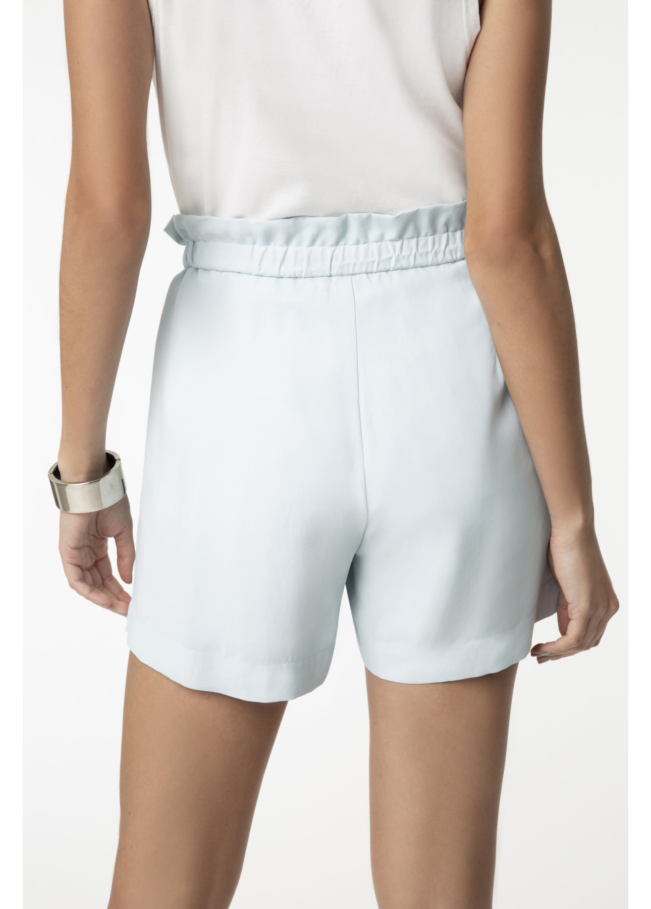 Shorts Twill Pleats Clochard Azul Claro