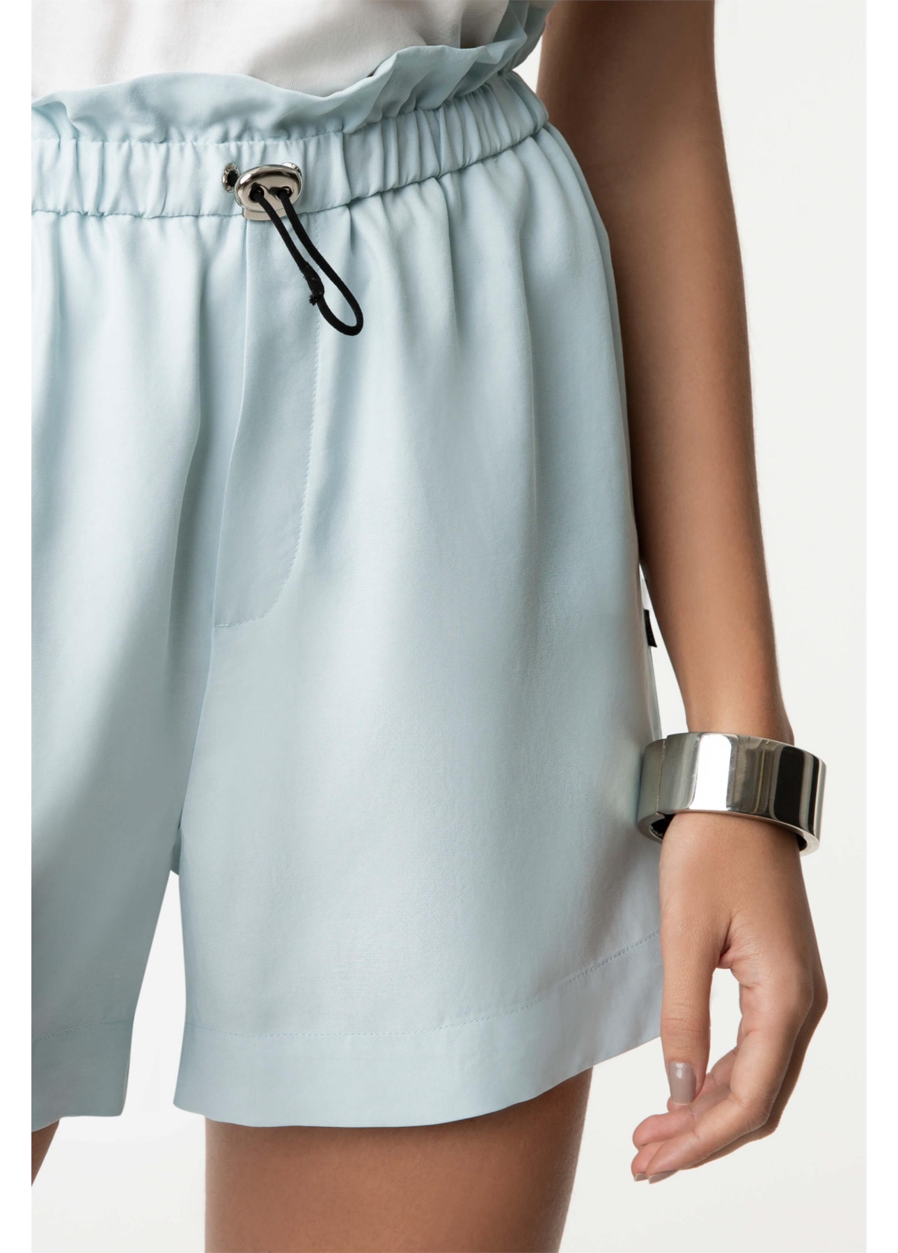 Shorts Twill Pleats Clochard Azul Claro