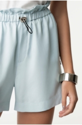 Shorts Twill Pleats Clochard Azul Claro