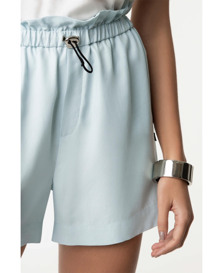 Shorts Twill Pleats Clochard Azul Claro