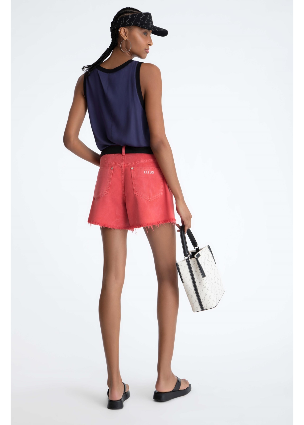 Shorts White Denim Cereja