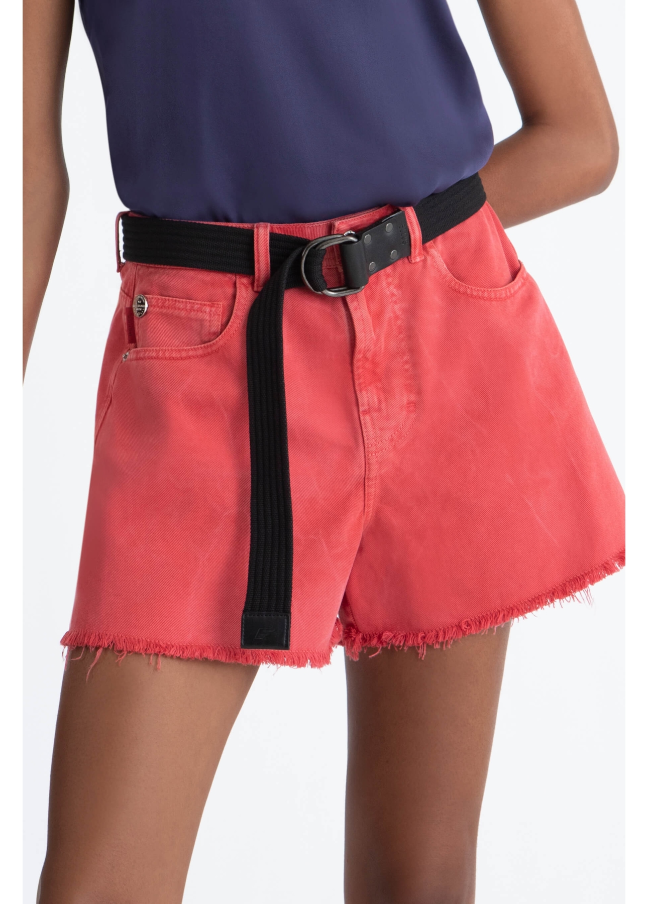 Shorts White Denim Cereja