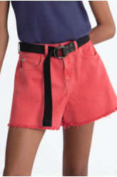 Shorts White Denim Cereja