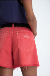 Shorts White Denim Cereja