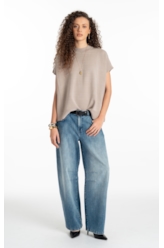 Siena Knit Vest Turtleneck Greige