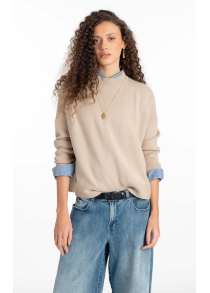 Siena Knit Wide Turtleneck Ml Areia