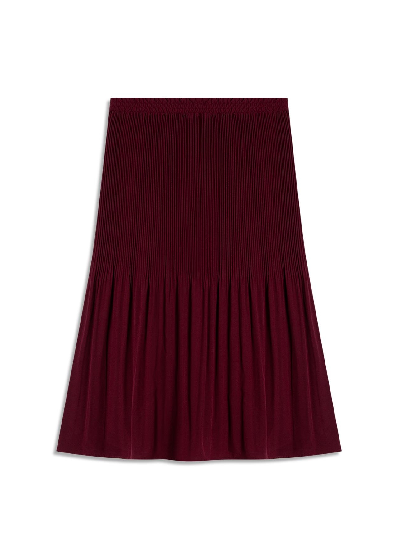 Silky Span Pleated Skirt Bordeaux