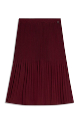Silky Span Pleated Skirt Bordeaux