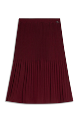 Silky Span Pleated Skirt Bordeaux