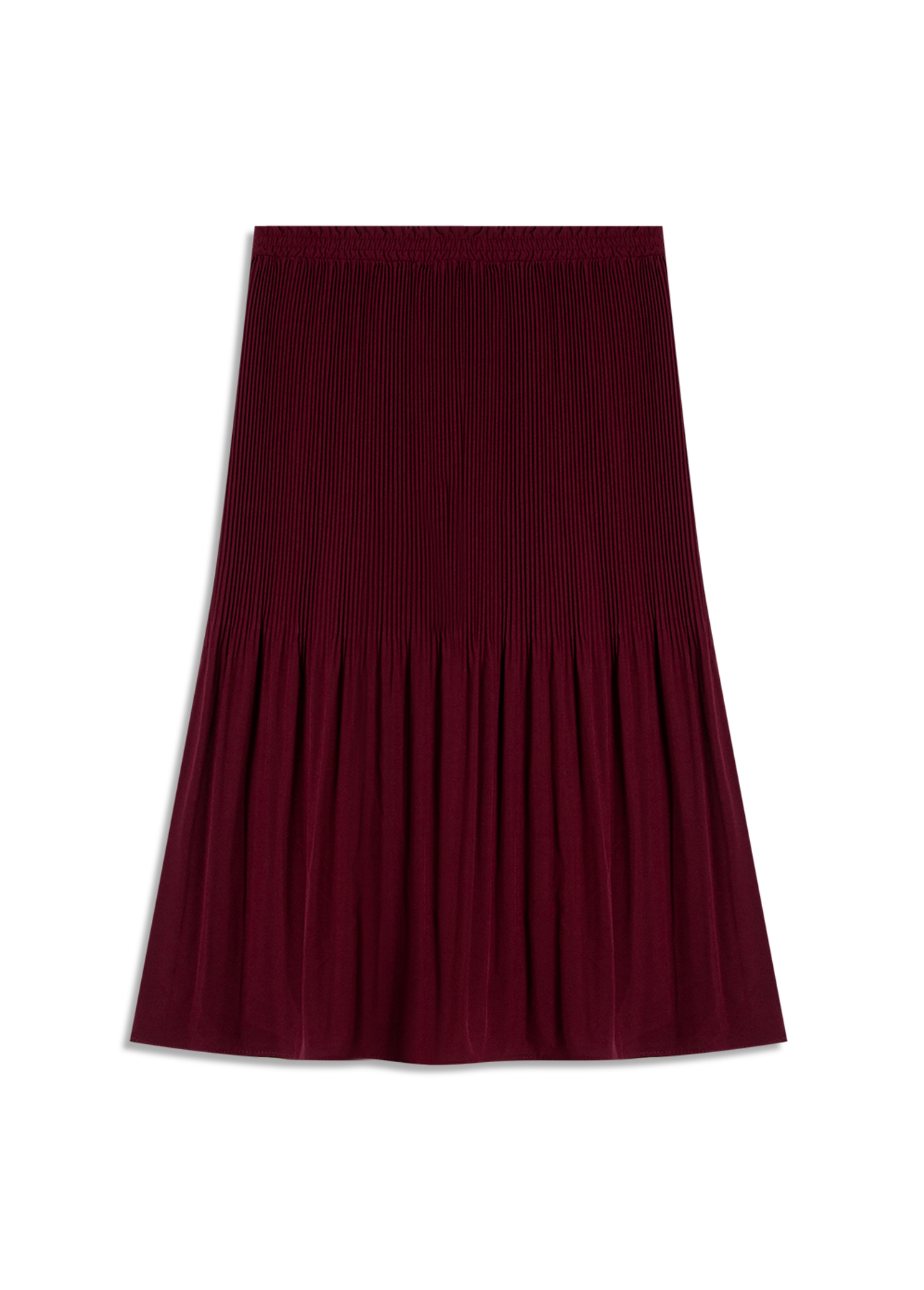 Silky Span Pleated Skirt Bordeaux
