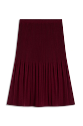 Silky Span Pleated Skirt Bordeaux