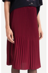 Silky Span Pleated Skirt Bordeaux