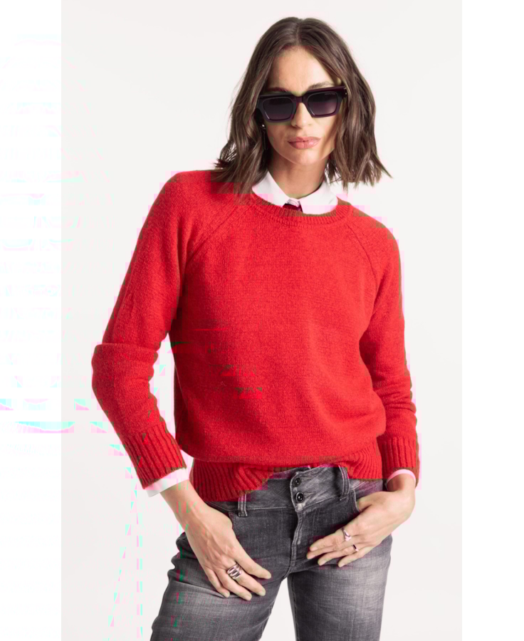 Snug Knit  Sweater Vermelho