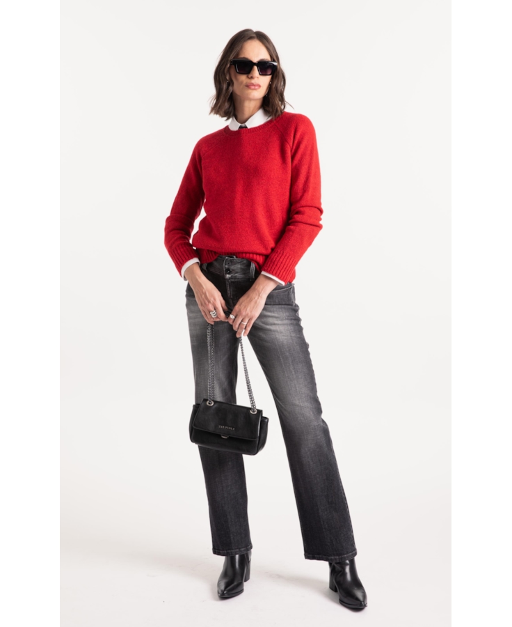 Snug Knit  Sweater Vermelho