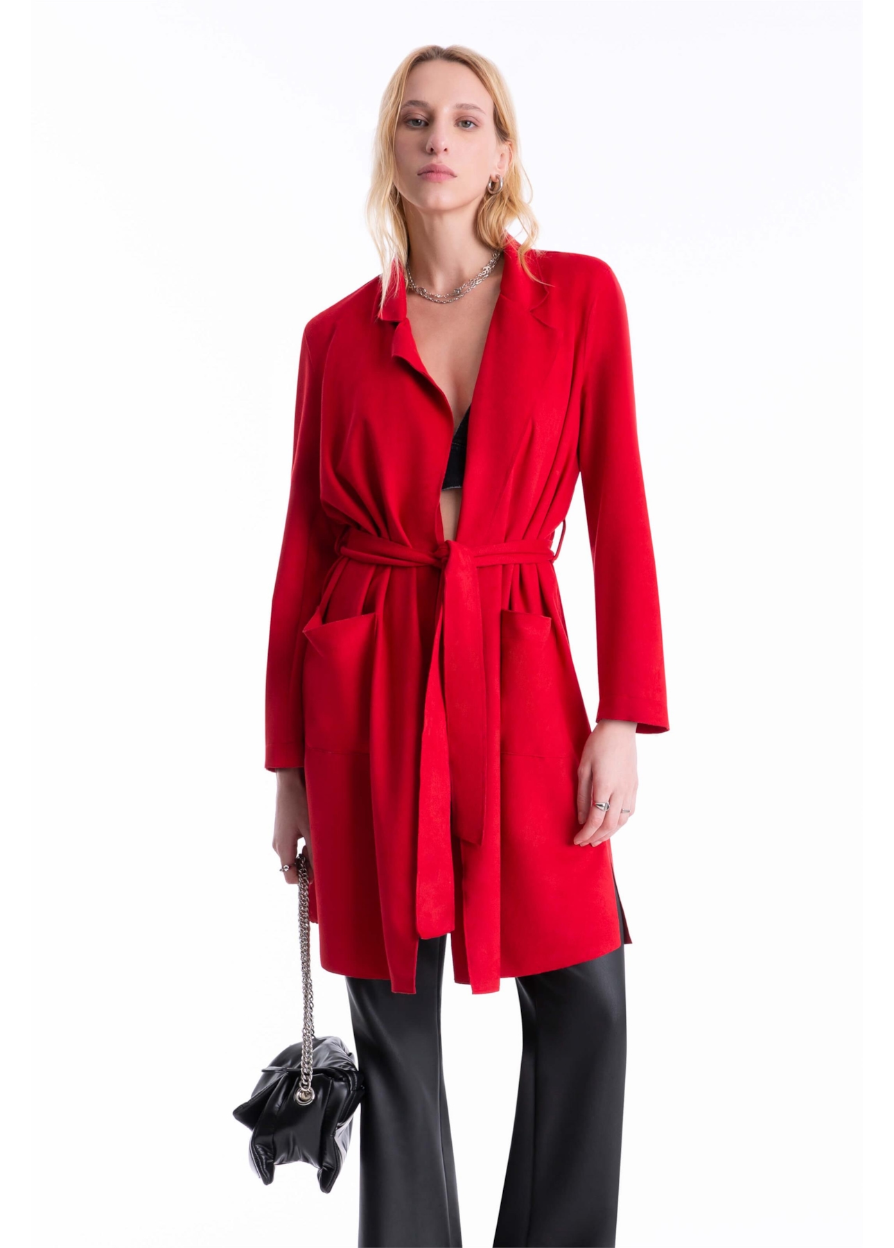 Sobretudo Nobu Belt Vermelho