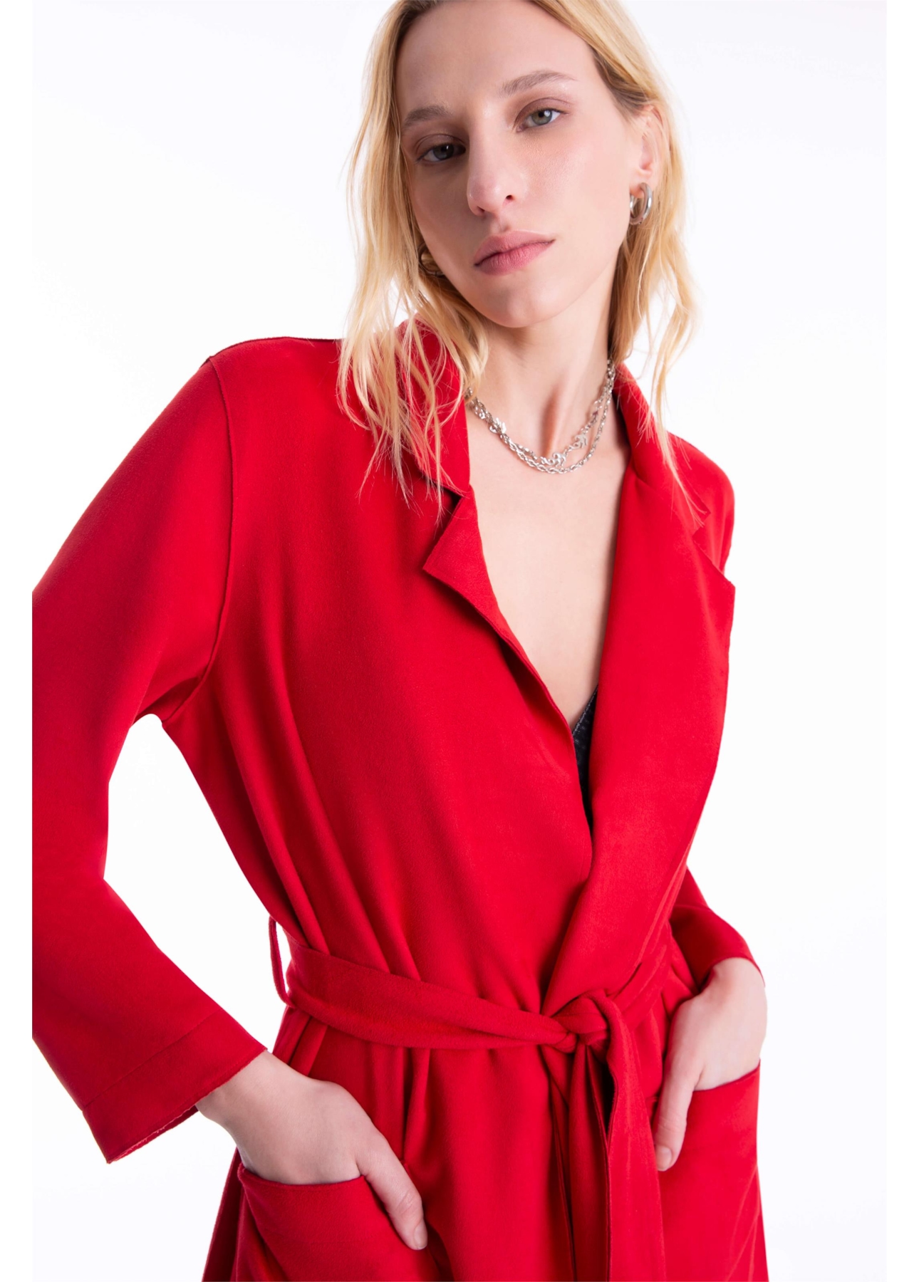 Sobretudo Nobu Belt Vermelho