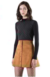 Suede Reversible Skirt Caramelo