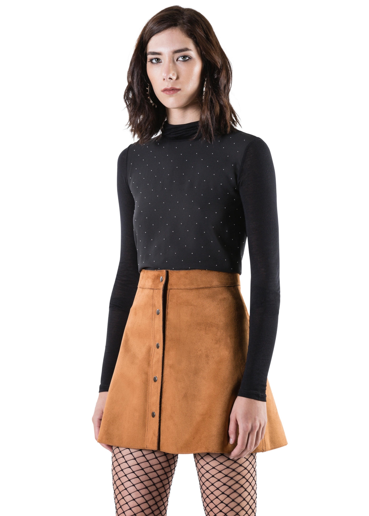 Suede Reversible Skirt Caramelo