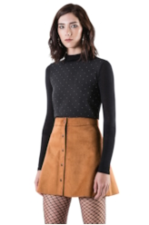 Suede Reversible Skirt Caramelo