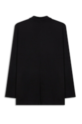 Suedine Double Button Blazer Preto