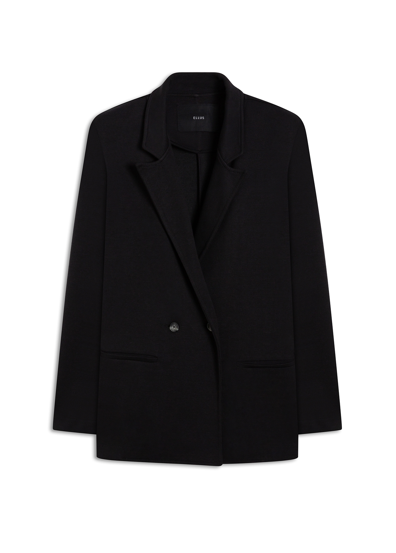 Suedine Double Button Blazer Preto