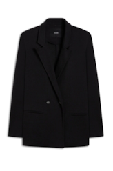 Suedine Double Button Blazer Preto