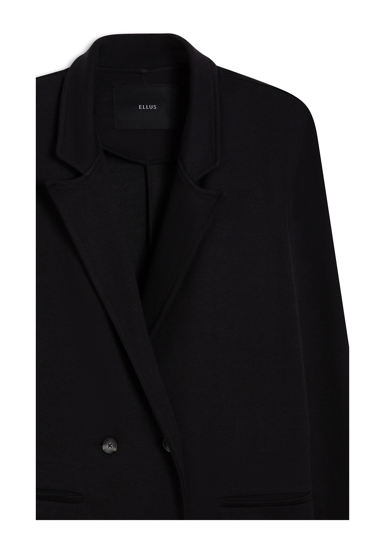 Suedine Double Button Blazer Preto