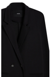 Suedine Double Button Blazer Preto