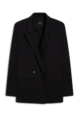 Suedine Double Button Blazer Preto