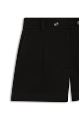 Suedine Double Button Shorts Preto