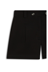 Suedine Double Button Shorts Preto