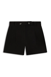 Suedine Double Button Shorts Preto