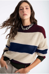 Suéter Tricot Ellus Listras Dark Wine