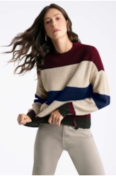 Suéter Tricot Ellus Listras Dark Wine