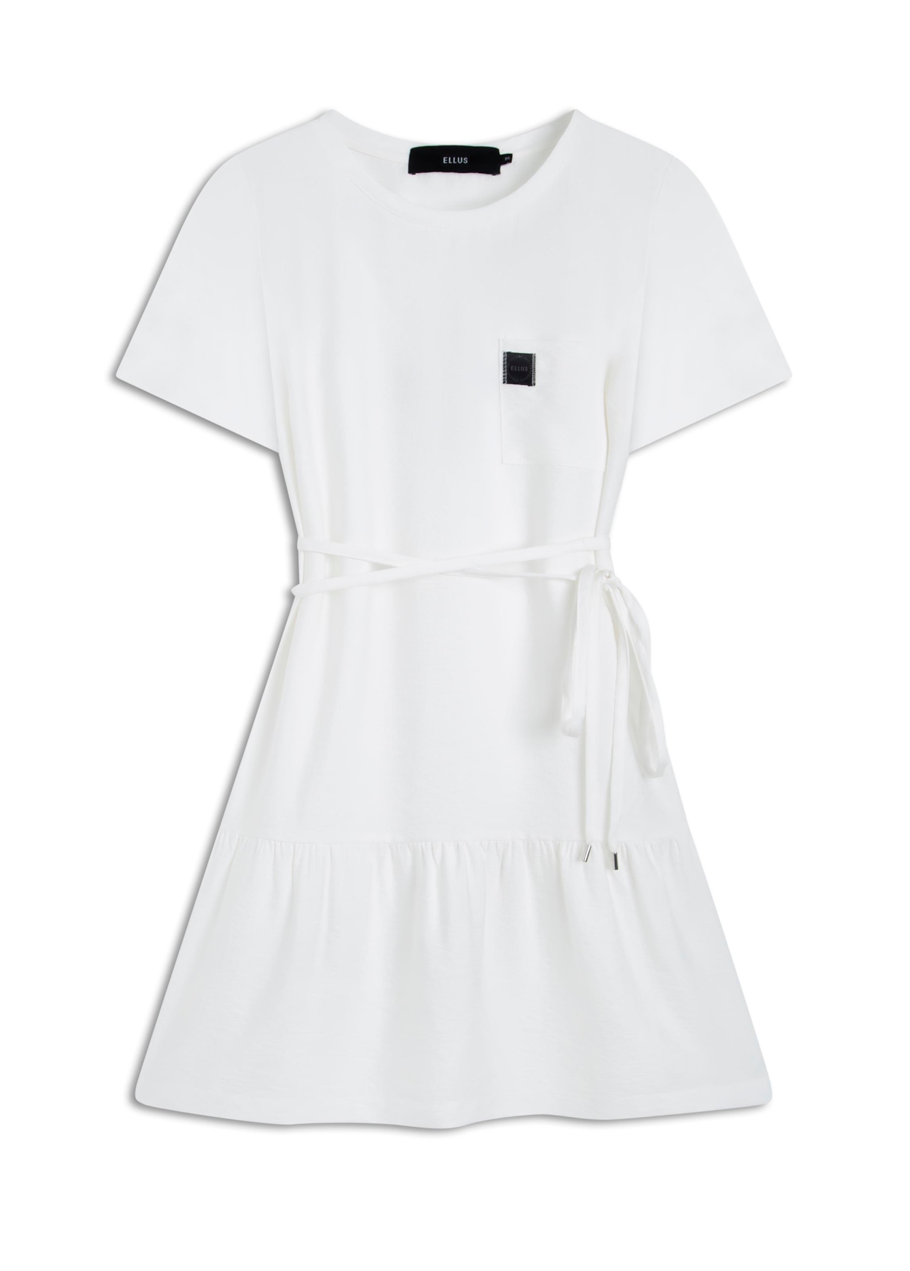 Surface Rufle Dress Big Pocket Off White