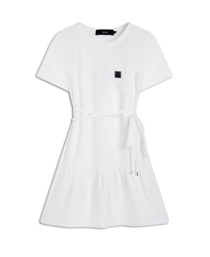 Surface Rufle Dress Big Pocket Off White